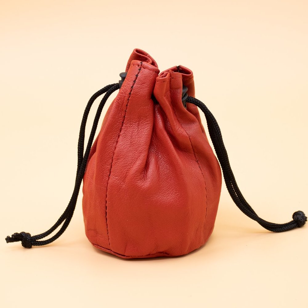 Women's Leather Drawstring Pouch